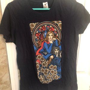 Doctor Who Amy Pond Sunflower TeeFury Navy T-shirt
